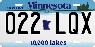 MN license plate 022LQX
