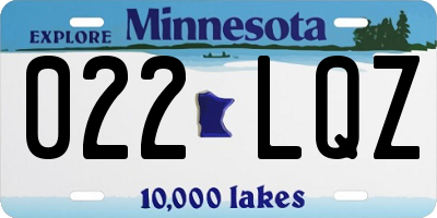 MN license plate 022LQZ