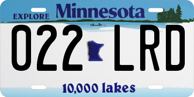 MN license plate 022LRD