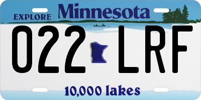 MN license plate 022LRF