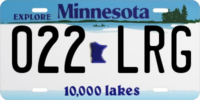 MN license plate 022LRG