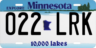 MN license plate 022LRK