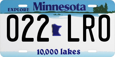 MN license plate 022LRO