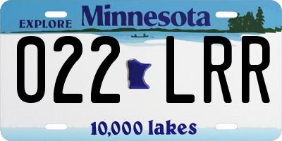 MN license plate 022LRR
