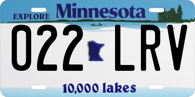 MN license plate 022LRV