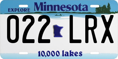 MN license plate 022LRX