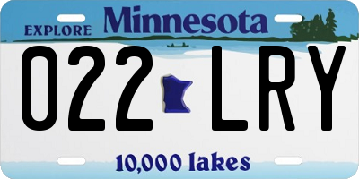MN license plate 022LRY