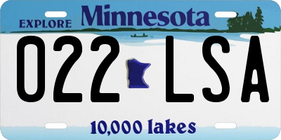 MN license plate 022LSA