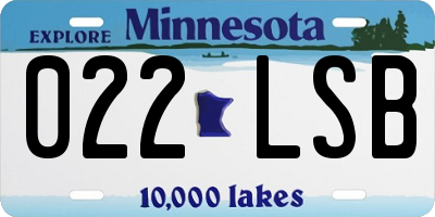 MN license plate 022LSB