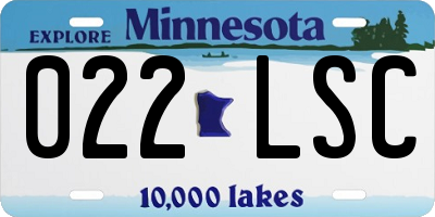 MN license plate 022LSC