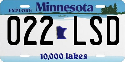 MN license plate 022LSD