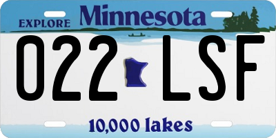 MN license plate 022LSF