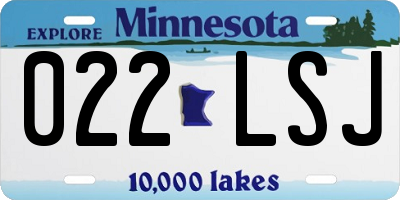 MN license plate 022LSJ