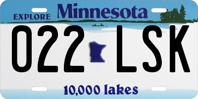 MN license plate 022LSK