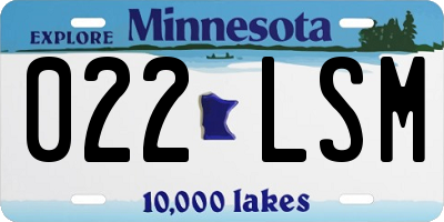 MN license plate 022LSM
