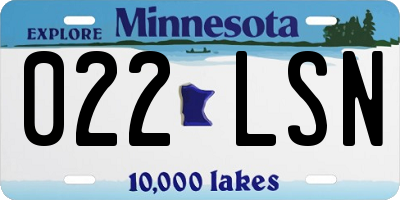 MN license plate 022LSN