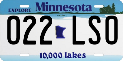 MN license plate 022LSO