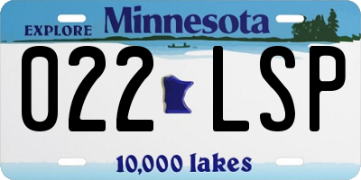 MN license plate 022LSP