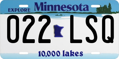 MN license plate 022LSQ