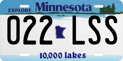 MN license plate 022LSS