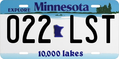 MN license plate 022LST