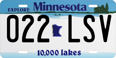 MN license plate 022LSV