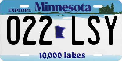 MN license plate 022LSY