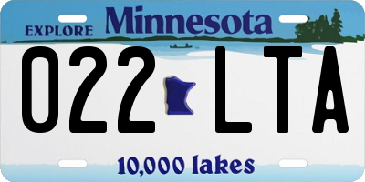 MN license plate 022LTA