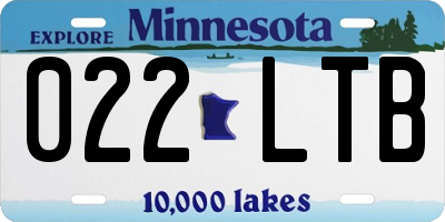 MN license plate 022LTB