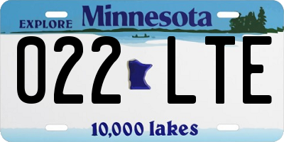 MN license plate 022LTE