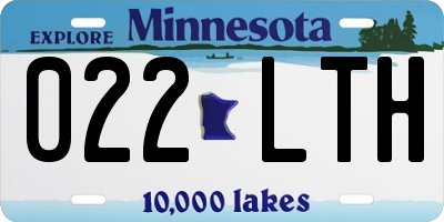 MN license plate 022LTH