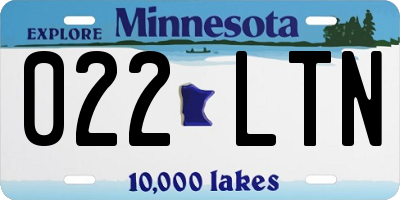MN license plate 022LTN