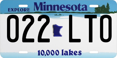 MN license plate 022LTO