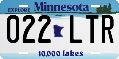 MN license plate 022LTR