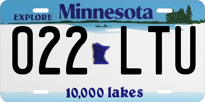 MN license plate 022LTU