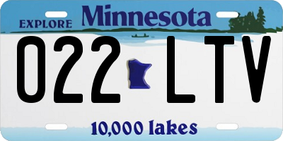MN license plate 022LTV