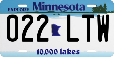 MN license plate 022LTW