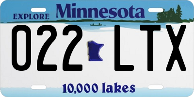 MN license plate 022LTX