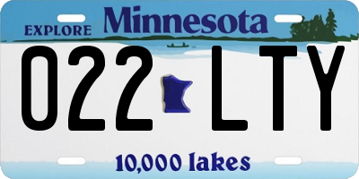 MN license plate 022LTY