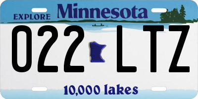 MN license plate 022LTZ