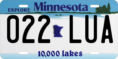 MN license plate 022LUA