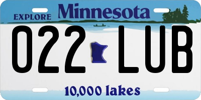 MN license plate 022LUB