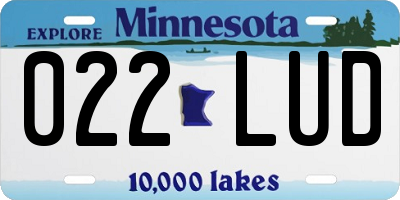 MN license plate 022LUD