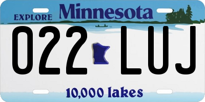MN license plate 022LUJ