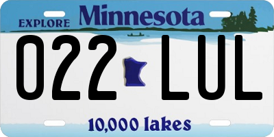 MN license plate 022LUL