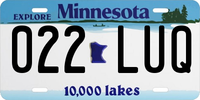 MN license plate 022LUQ
