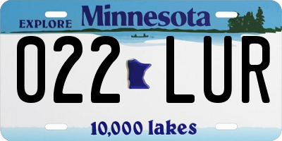 MN license plate 022LUR