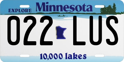 MN license plate 022LUS