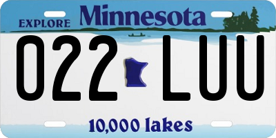 MN license plate 022LUU
