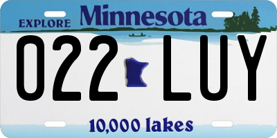 MN license plate 022LUY